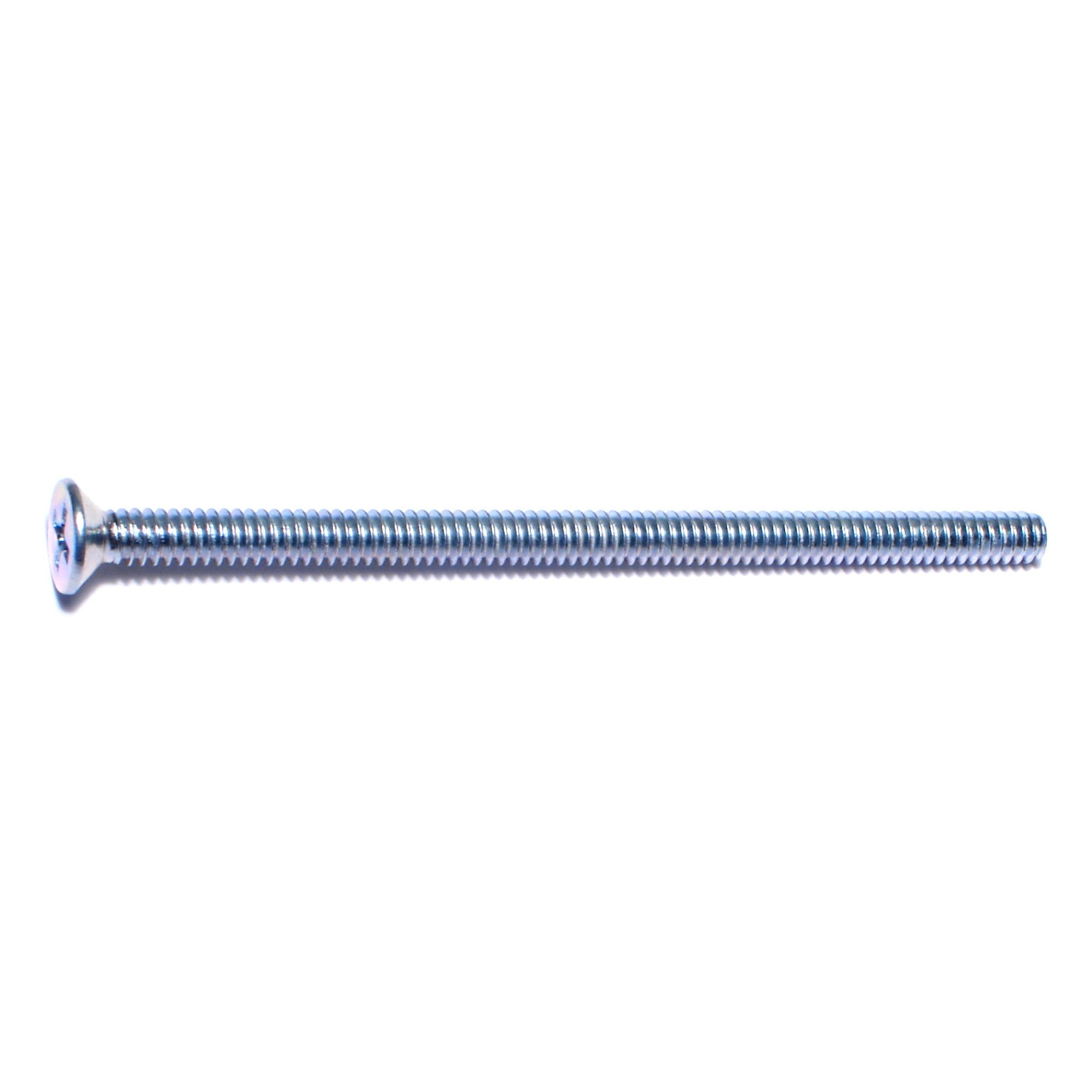 #10-24 x 3-1/2" Zinc Plated Steel Coarse Thread Phillips Flat Head Machine Screws