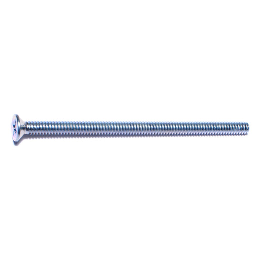#10-24 x 3-1/2" Zinc Plated Steel Coarse Thread Phillips Flat Head Machine Screws