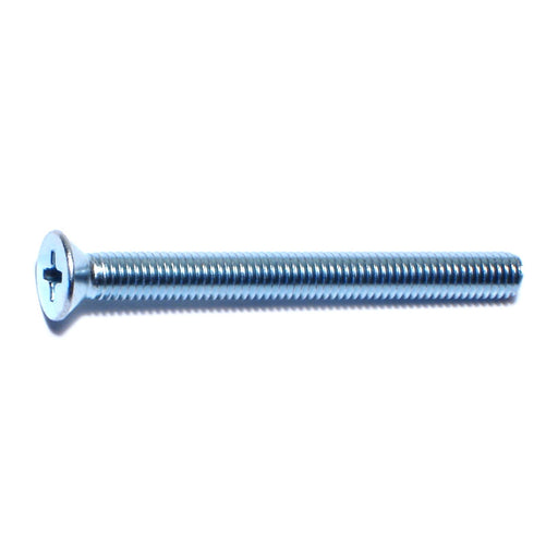 #10-32 x 2" Zinc Plated Steel Fine Thread Phillips Flat Head Machine Screws