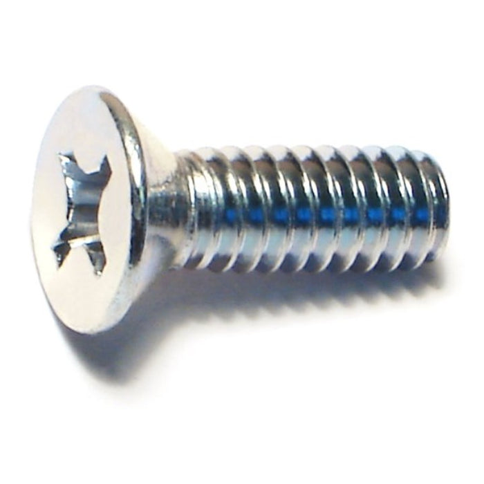 1/4"-20 x 3/4" Zinc Plated Steel Coarse Thread Phillips Flat Head Machine Screws