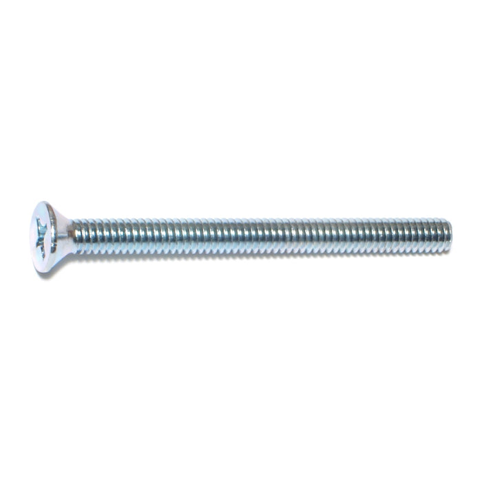 1/4"-20 x 3" Zinc Plated Steel Coarse Thread Phillips Flat Head Machine Screws