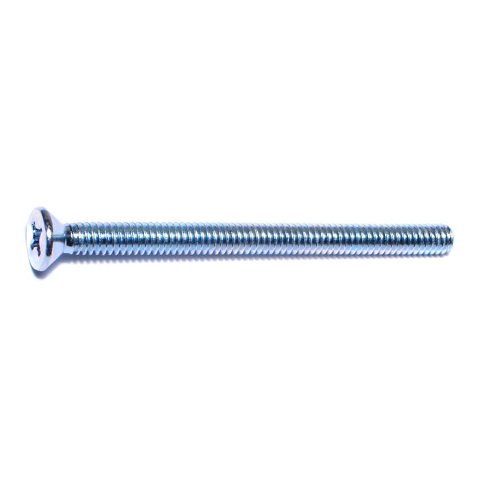 1/4"-20 x 3-1/2" Zinc Plated Steel Coarse Thread Phillips Flat Head Machine Screws