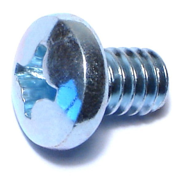 1/4"-20 x 3/8" Zinc Plated Steel Coarse Thread Phillips Pan Head Machine Screws