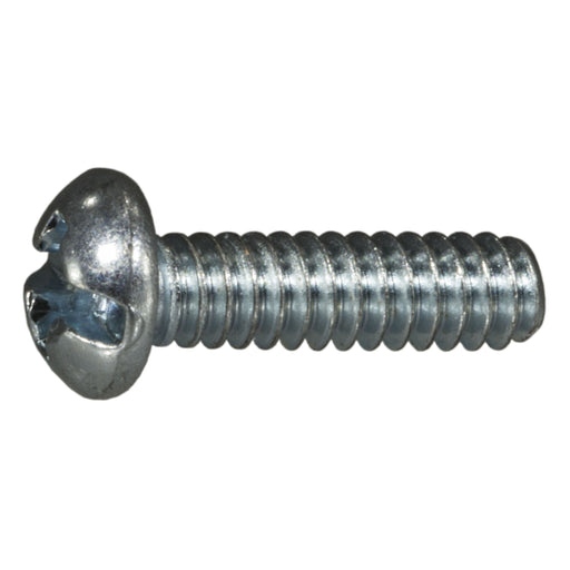 #6-32 x 1/2" Zinc Plated Steel Coarse Thread Combo Round Head Machine Screws