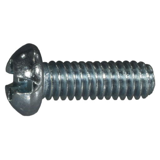 #8-32 x 1/2" Zinc Plated Steel Coarse Thread Combo Round Head Machine Screws