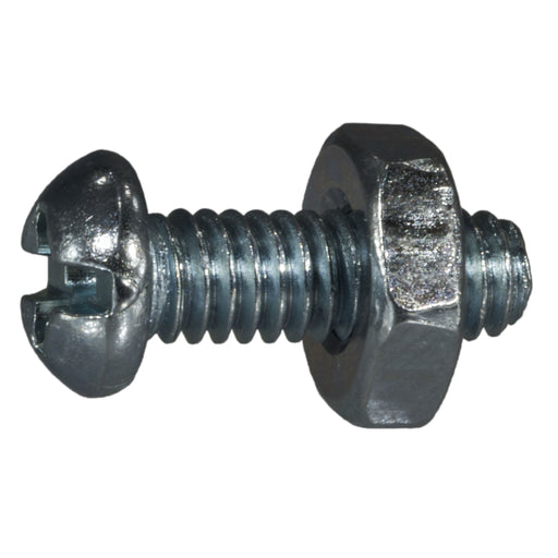 #10-24 x 1/2" Zinc Plated Steel Coarse Thread Combo Round Head Machine Screws