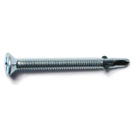 #14-14 x #2-3/4" Zinc Plated Steel Phillips Flat Head Self-Drilling Screws with Wings
