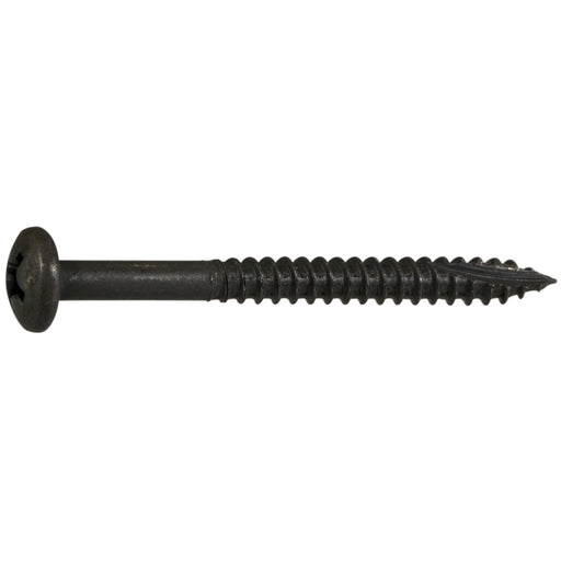 #6 x 1-1/2" Black Phosphate Steel Phillips Pan Head Cabinet Screws