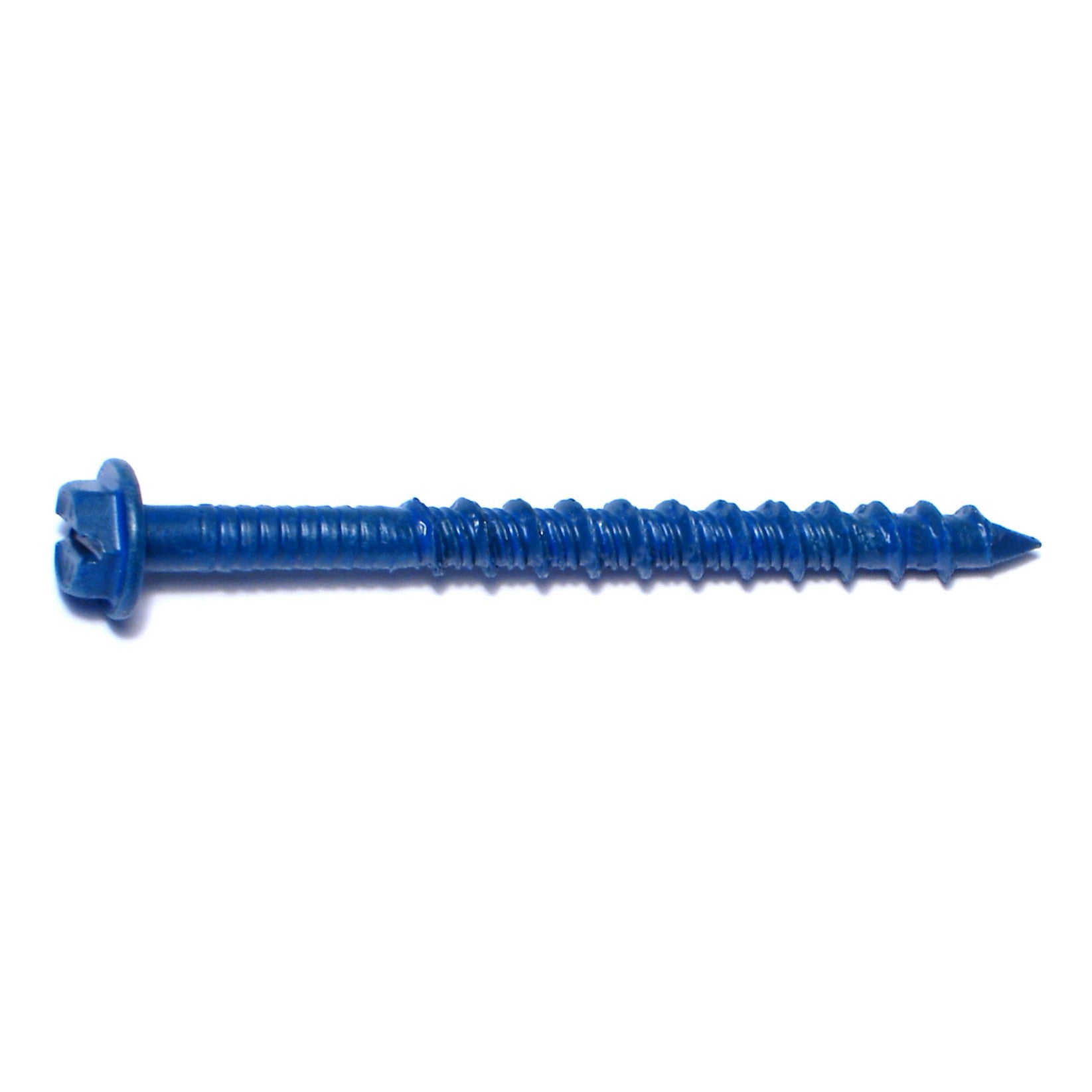 3/16" x 2-1/4" Blue Ruspert Coated Steel Slotted Hex Washer Head Tapcon Concrete Screws