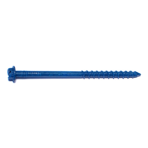 3/16" x 3-1/4" Blue Ruspert Coated Steel Slotted Hex Washer Head Tapcon Concrete Screws