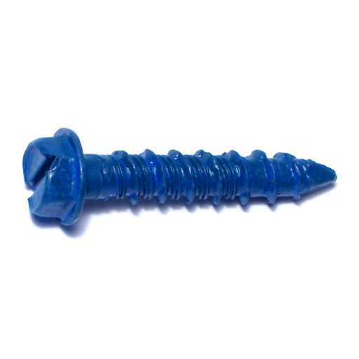 1/4" x 1-1/4" Blue Ruspert Coated Steel Slotted Hex Washer Head Tapcon Concrete Screws