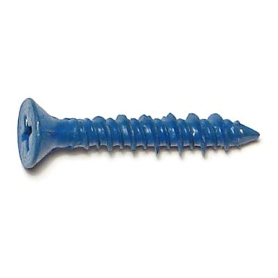 3/16" x 1-1/4" Blue Ruspert Coated Steel Phillips Flat Head Tapcon Concrete Screws