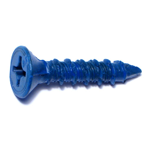 1/4" x 1-1/4" Blue Ruspert Coated Steel Phillips Flat Head Tapcon Concrete Screws