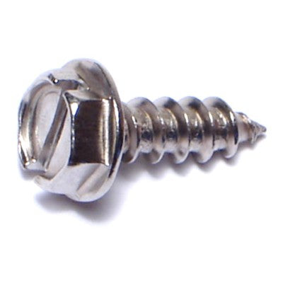 #10 x 5/8" 18-8 Stainless Steel Slotted Hex Washer Head Sheet Metal Screws