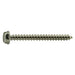 #10 x 2" 18-8 Stainless Steel Slotted Hex Washer Head Sheet Metal Screws
