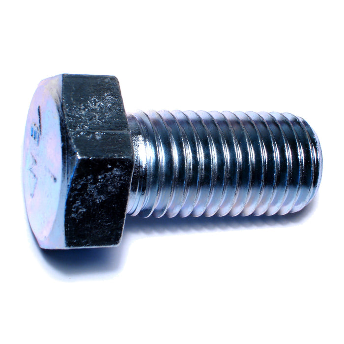 1"-8 x 2" Zinc Plated Grade 5 Steel Coarse Thread Hex Cap Screws