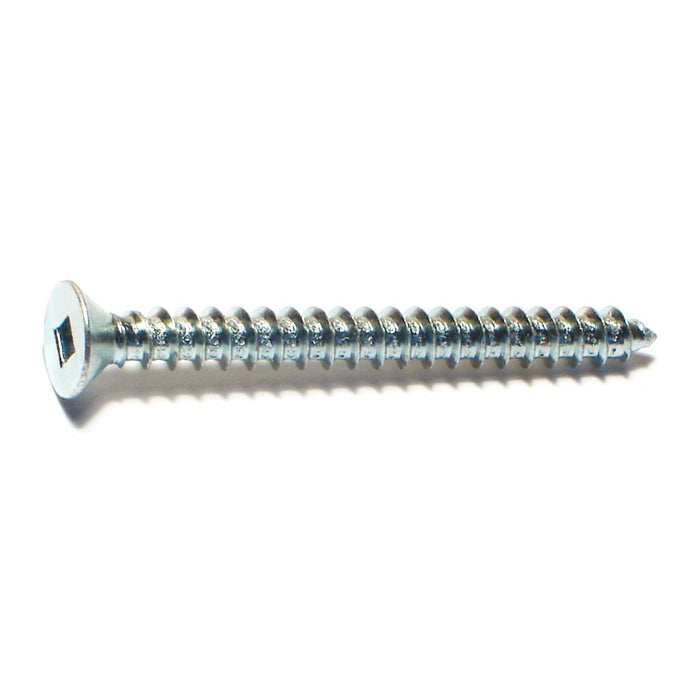 #10 x 2" Zinc Plated Steel Square Drive Flat Head Sheet Metal Screws