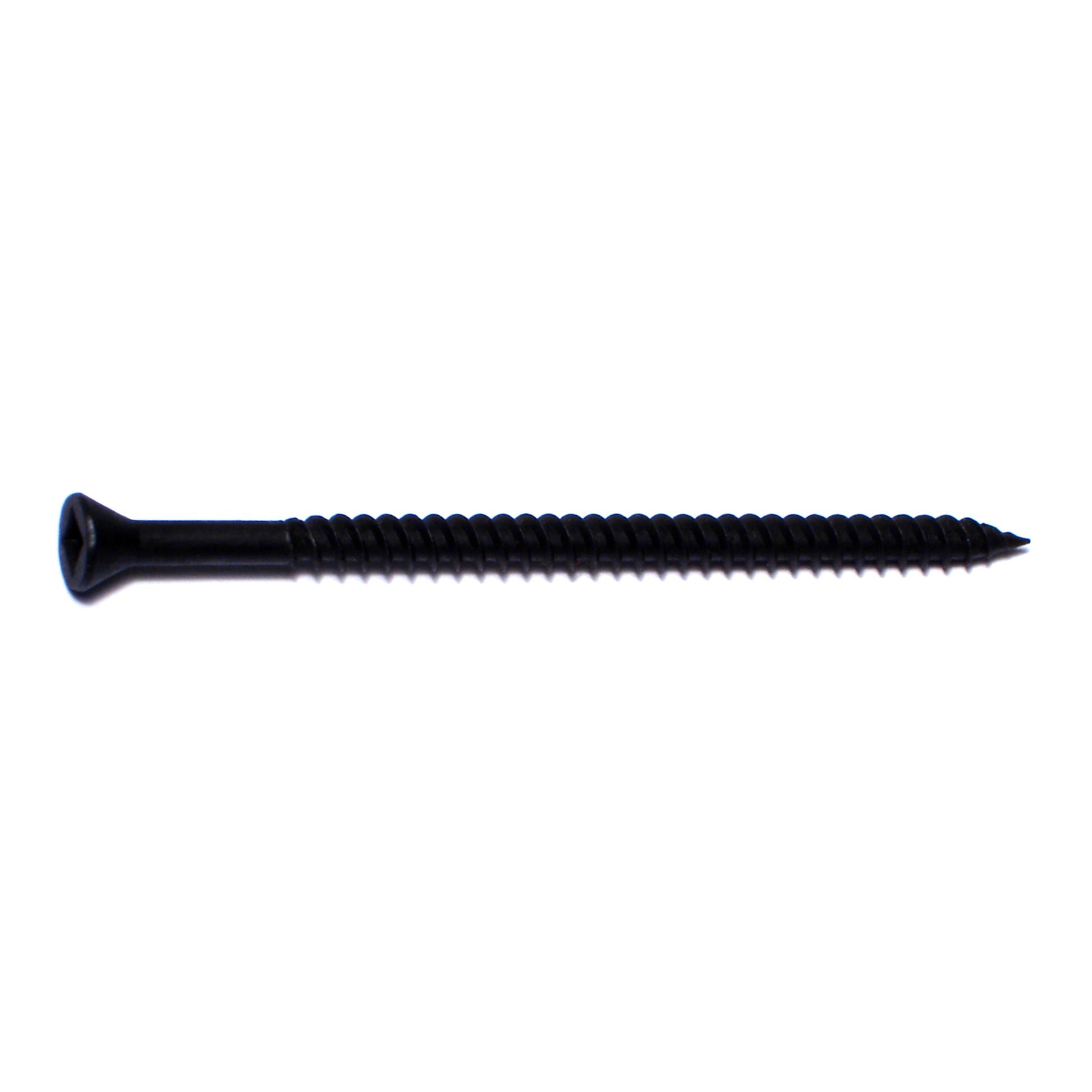 #8 x 3" Black Phosphate Steel Fine Thread Square Drive Trim Head Drywall Screws