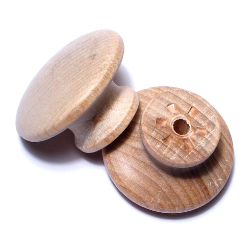 1-1/2" Birch Wood Round Top Knobs