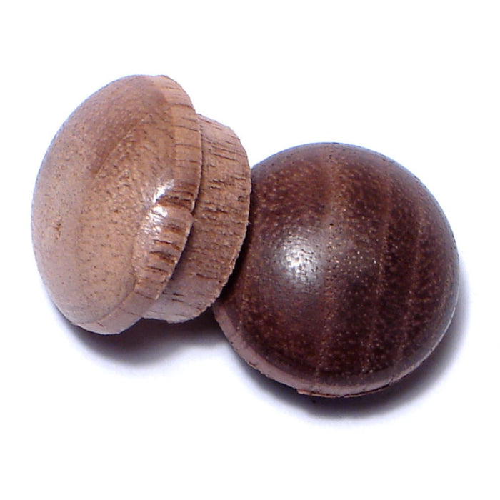 1/2" Walnut Wood Round Head Screw Hole Buttons