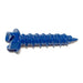 1/4" x 1-1/4" Blue Ruspert Coated Steel Slotted Hex Washer Head Masonry Screws