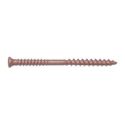 #10 x 3" Redwood Colored Ruspert Coated Steel Composite Star Drive Pan Head Deck Screws