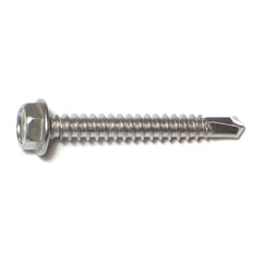 #8-18 x 1-1/4" 410 Stainless Steel Hex Washer Head Self-Drilling Screws
