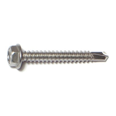 #8-18 x 1-1/4" 410 Stainless Steel Hex Washer Head Self-Drilling Screws