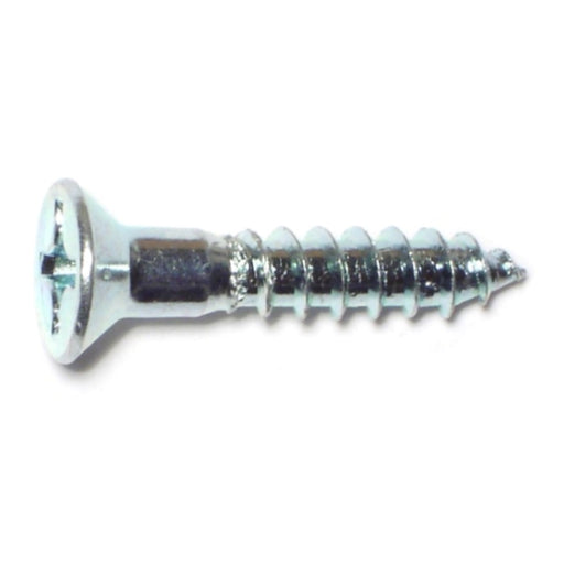 #10 x 1" Zinc Plated Steel Phillips Flat Head Wood Screws