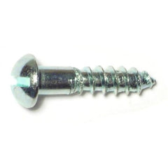 #8 x 3/4" Zinc Plated Steel Slotted Round Head Wood Screws