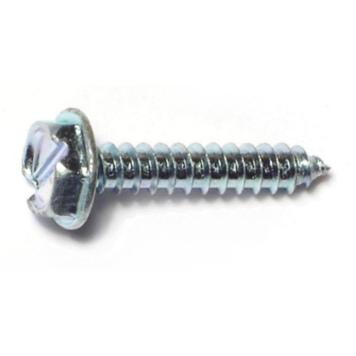 #6 x 3/4" Zinc Plated Steel Slotted Hex Washer Head Sheet Metal Screws