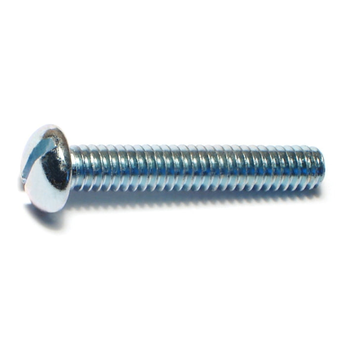 1/4"-20 x 1-1/2" Zinc Plated Steel Coarse Thread Slotted Round Head Machine Screws