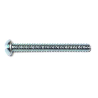#8-32 x 1-1/2" Zinc Plated Steel Coarse Thread Slotted Round Head Machine Screws