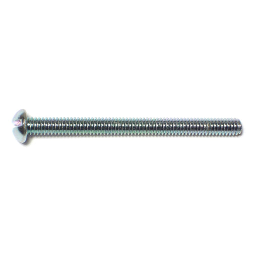 #8-32 x 2" Zinc Plated Steel Coarse Thread Slotted Round Head Machine Screws