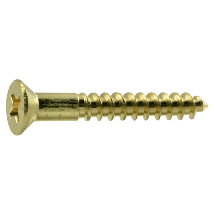 #6 x 1" Brass Phillips Flat Head Wood Screws