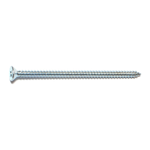 #8 x 3" Zinc Plated Steel Phillips Flat Head Sheet Metal Screws