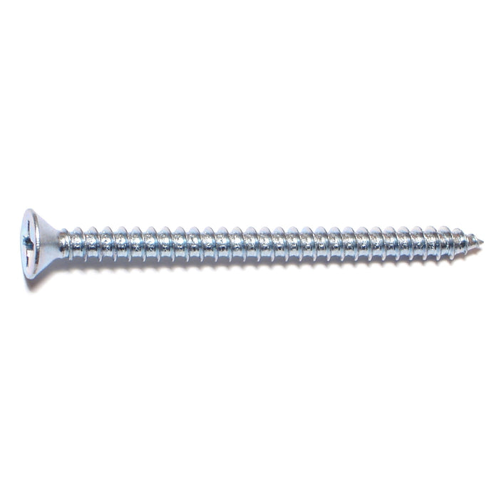 #12 x 3" Zinc Plated Steel Phillips Flat Head Sheet Metal Screws