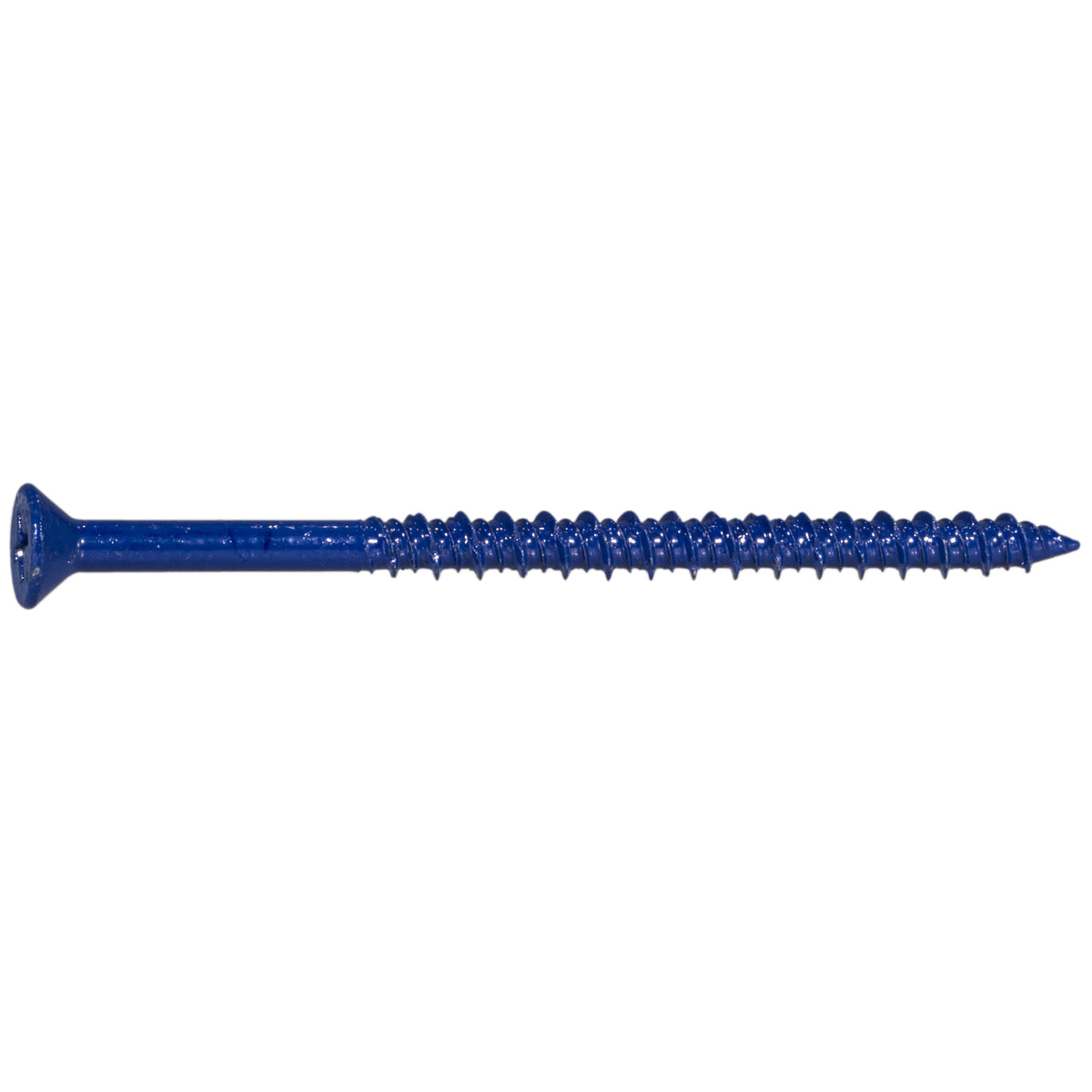 3/16" x 3-1/4" Blue Ruspert Coated Steel Phillips Flat Head Masonry Screws