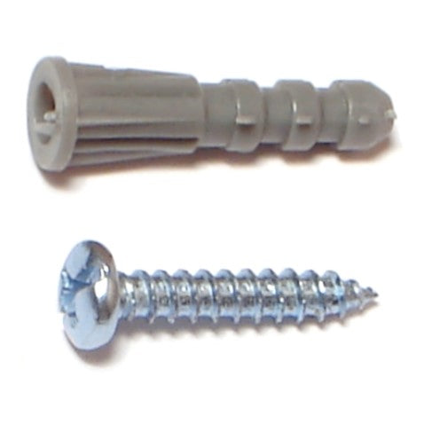 #6 to #8 x 7/8" Ribbed Plastic Anchors