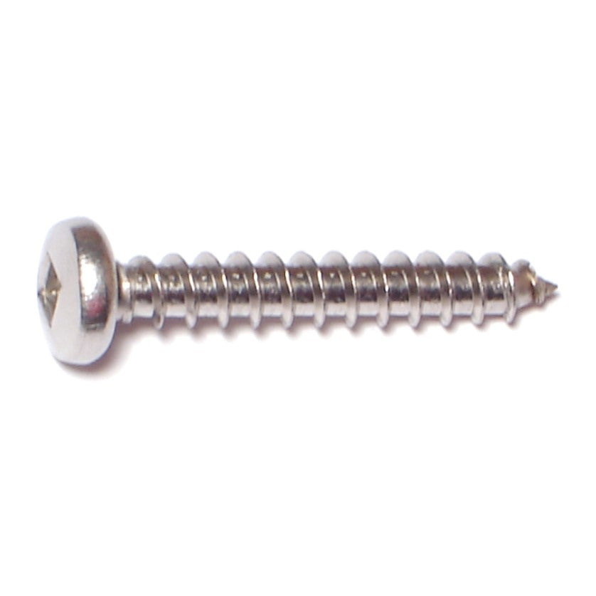 #10 x 1-1/4" 18-8 Stainless Steel Square Drive Pan Head Sheet Metal Screws