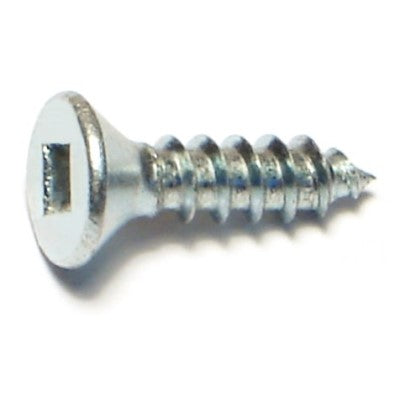 #8 x 5/8" Zinc Plated Steel Square Drive Flat Head Sheet Metal Screws