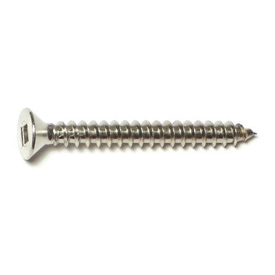 #12 x 2" 18-8 Stainless Steel Square Drive Flat Head Sheet Metal Screws