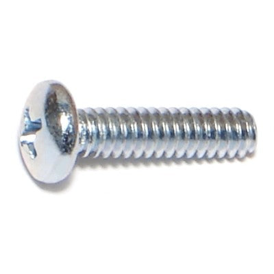 #10-24 x 3/4" Zinc Plated Steel Coarse Thread Phillips Pan Head Machine Screws