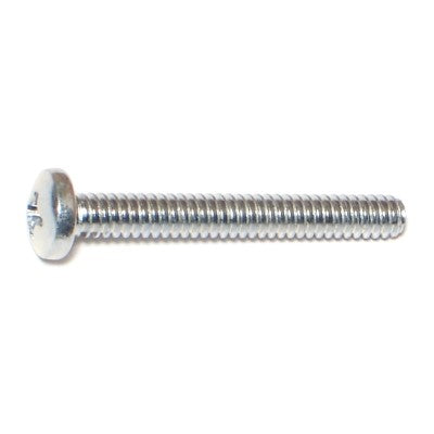 #10-24 x 1-1/2" Zinc Plated Steel Coarse Thread Phillips Pan Head Machine Screws