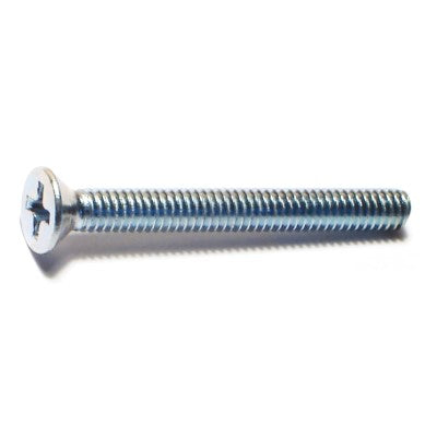 #8-32 x 1-1/2" Zinc Plated Steel Coarse Thread Phillips Flat Head Machine Screws