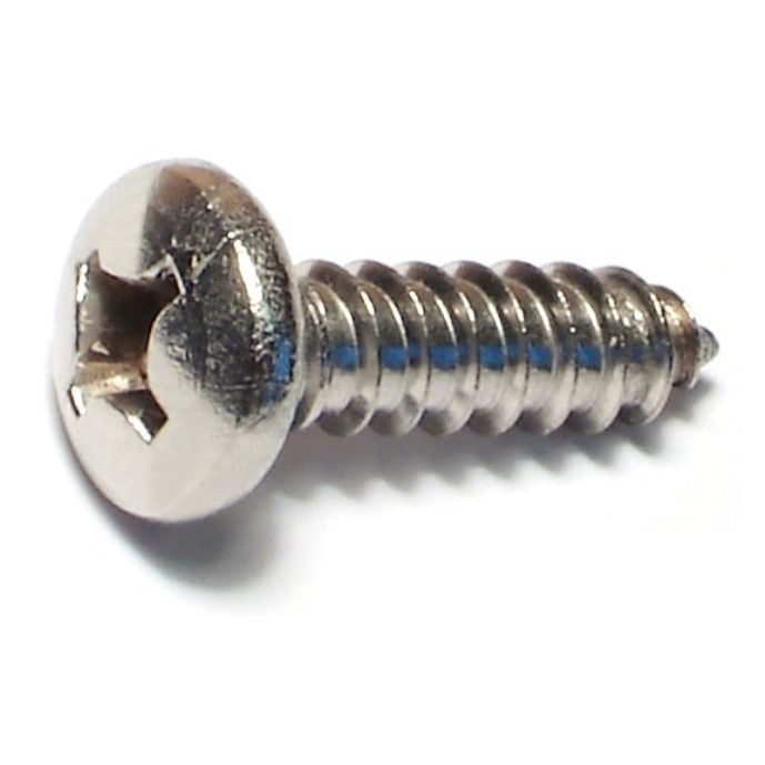 #12 x 3/4" 18-8 Stainless Steel Phillips Pan Head Sheet Metal Screws