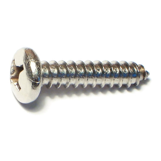 #12 x 1" 18-8 Stainless Steel Phillips Pan Head Sheet Metal Screws