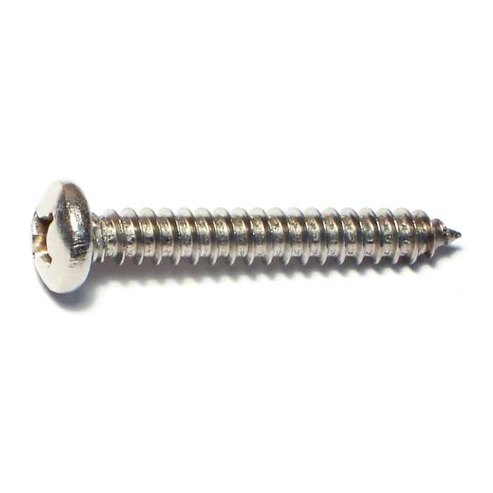 #12 x 1-1/2" 18-8 Stainless Steel Phillips Pan Head Sheet Metal Screws