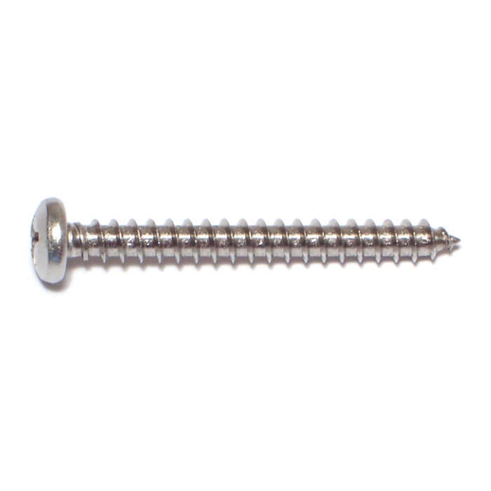 #12 x 2" 18-8 Stainless Steel Phillips Pan Head Sheet Metal Screws