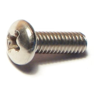 #8-32 x 1/2" 18-8 Stainless Steel Coarse Thread Phillips Pan Head Machine Screws